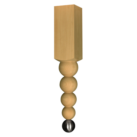OSBORNE WOOD PRODUCTS 29 x 5 Fairview Modern Table Leg in Hard Maple with Flat Black 1101HM-BL